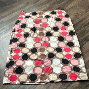 New York & Company Pink and Brown Circle Midi Skirt